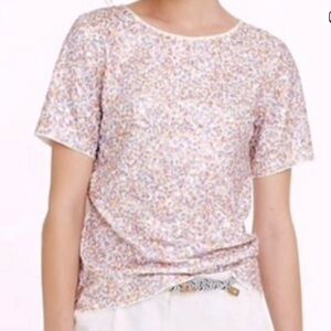 J.Crew Sequin Tee Rainbow Confetti 100% Cotton